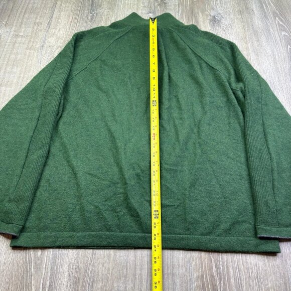 Kinross Men's Green Cashmere 1/4 Soft Knit Mock Neck Long Sleeve Sweater 2XL - Picture 10 of 10